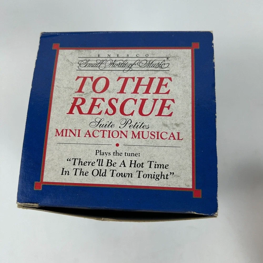 Enesco Mice On Fire Truck Fire Department To the Rescue Mini‎ Action Musical VTG